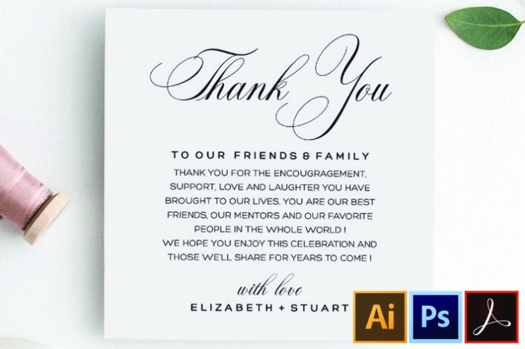 Printable Thank You Letter Template, Wedding Table Thank You (362875 intended for Wedding Thank You Note Template