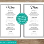 Printable Wedding Menu Template For Microsoft Word Elegant | Etsy For Wedding Menu Choice Template