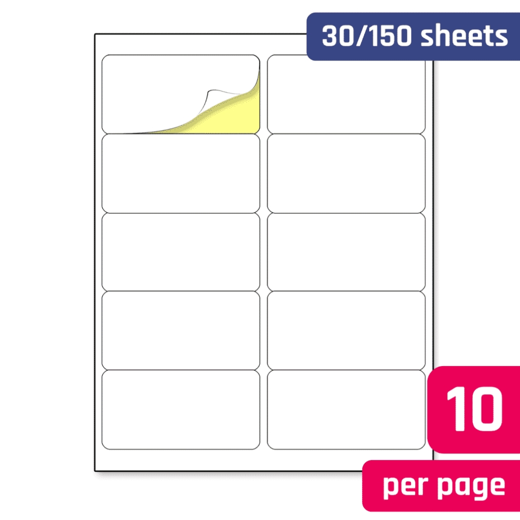 Printing Labels | 2" X 4", White Stickers Labels Sheets – Townstix Within Microsoft Word Sticker Label Template