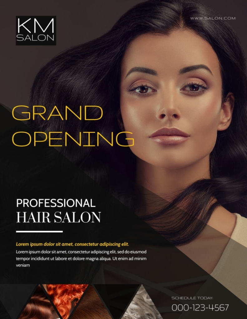 Professional Hair Salon Grand Opening Flyer Template Intended For Salon Flyers Template Free