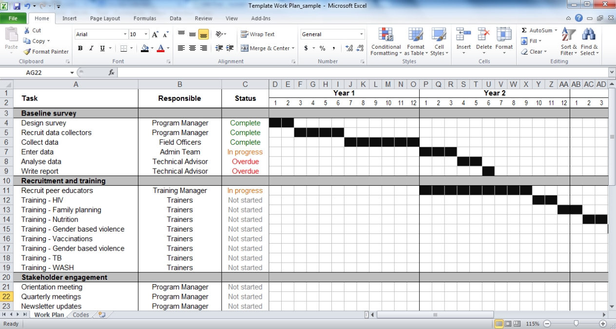 Project Planning Excel Spreadsheet Template Pertaining To Work Plan Inside Simple Business Plan Template Excel