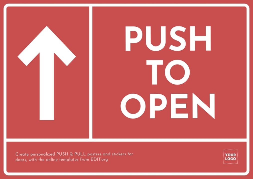 Push & Pull Signs For Your Business Doors Intended For Door Label Template