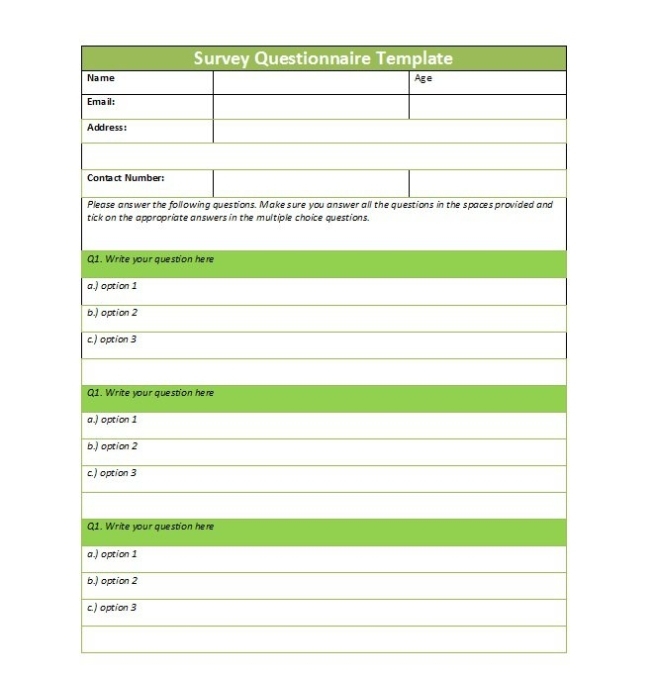 Questionnaires Templates Word | Template Business With Regard To Business Plan Questionnaire Template
