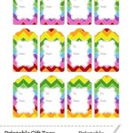Rainbow Chevron Gift Tags — Printable Treats Regarding Birthday Labels Template Free