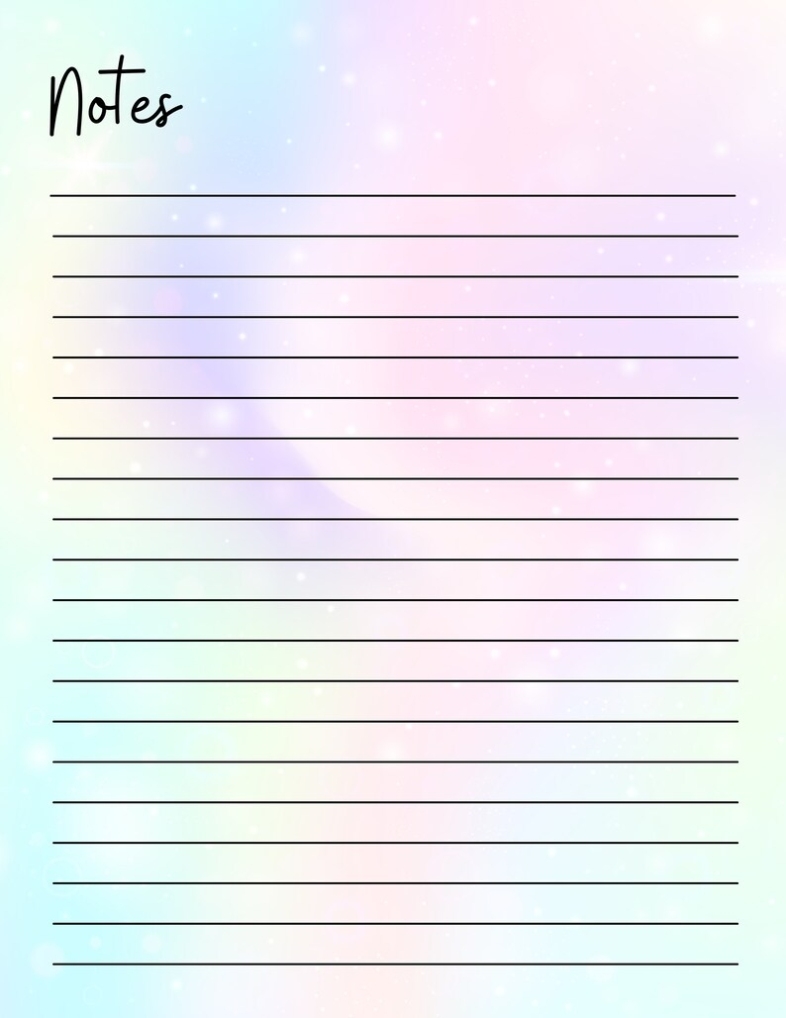 Rainbow Notes Template Notes Printable Lecture Notes Doctor | Etsy For Lecture Note Template