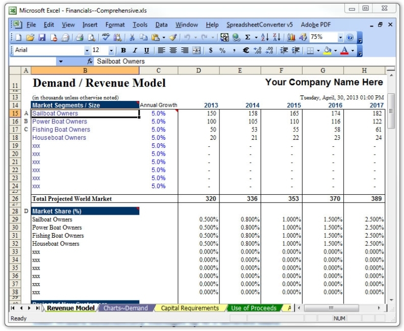 Raise Capital! Bizplanbuilder® Business Plan Software Template Pertaining To Business Plan Financial Template Excel Download