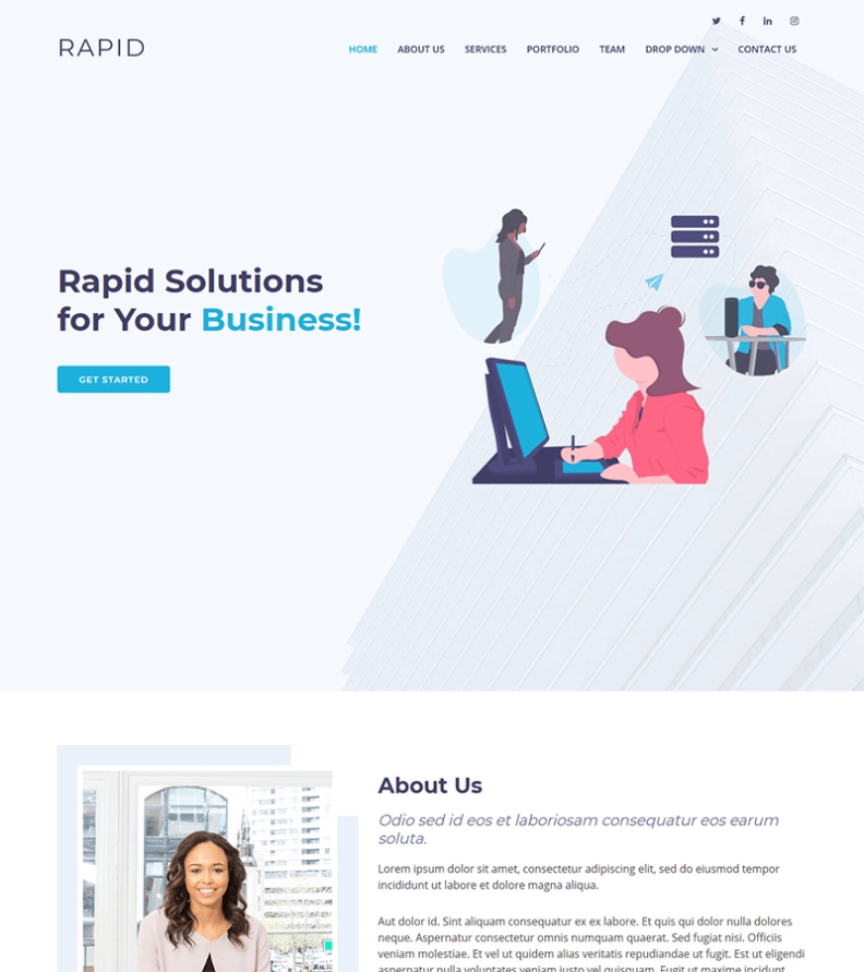 Rapid - Multipurpose Bootstrap Business Template | Designhooks Throughout Bootstrap Templates For Business