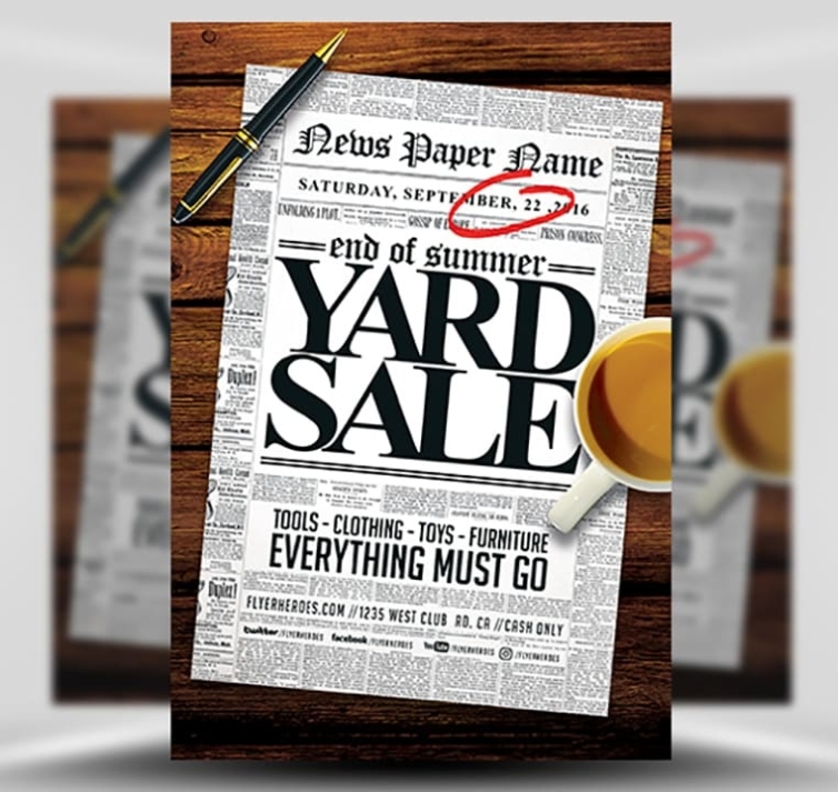 Read All About It! Yard Sale Flyer Template - Flyerheroes With Regard To Yard Sale Flyer Template