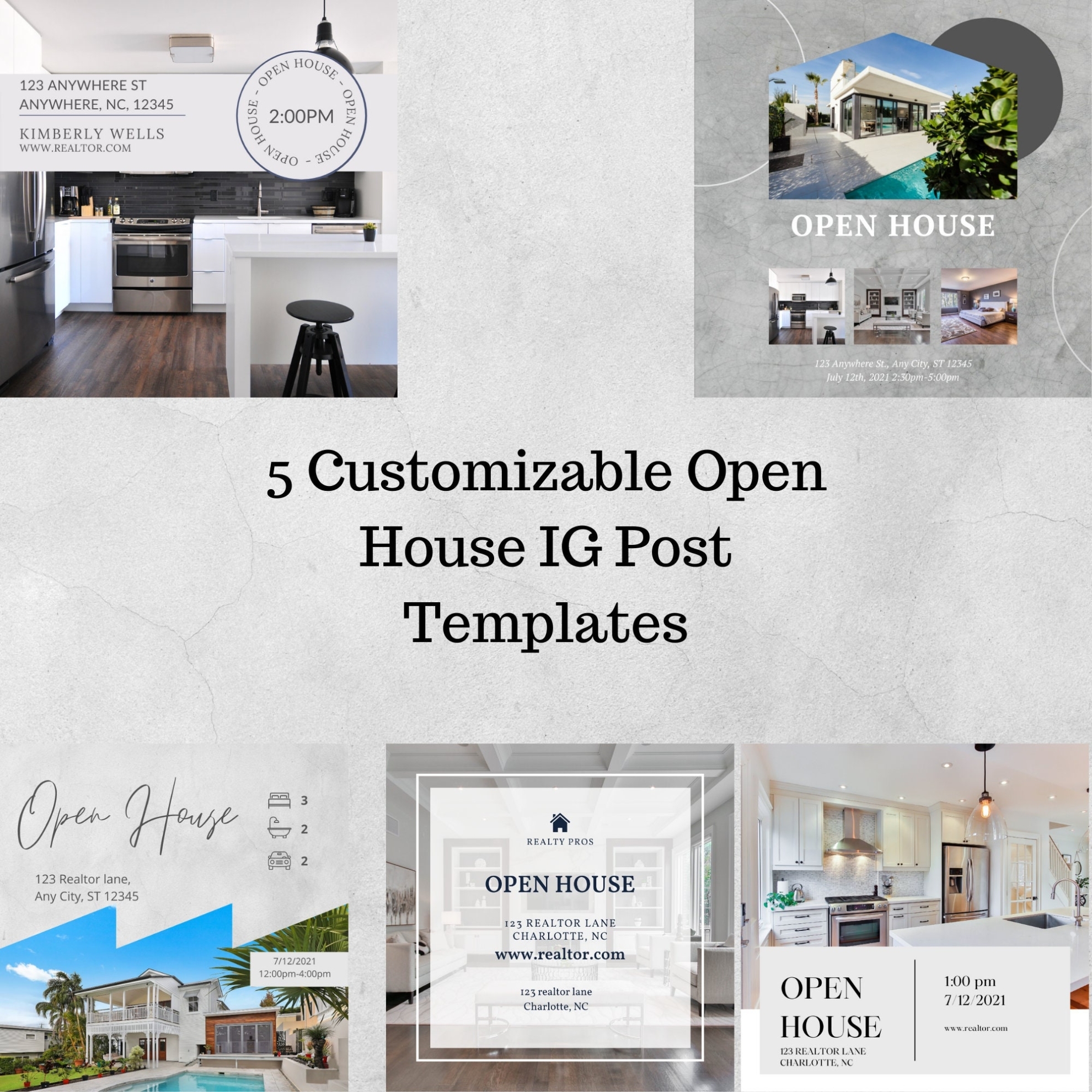 Real Estate Agent Open House Templates Realtor Branding | Etsy Pertaining To Open House Postcard Template