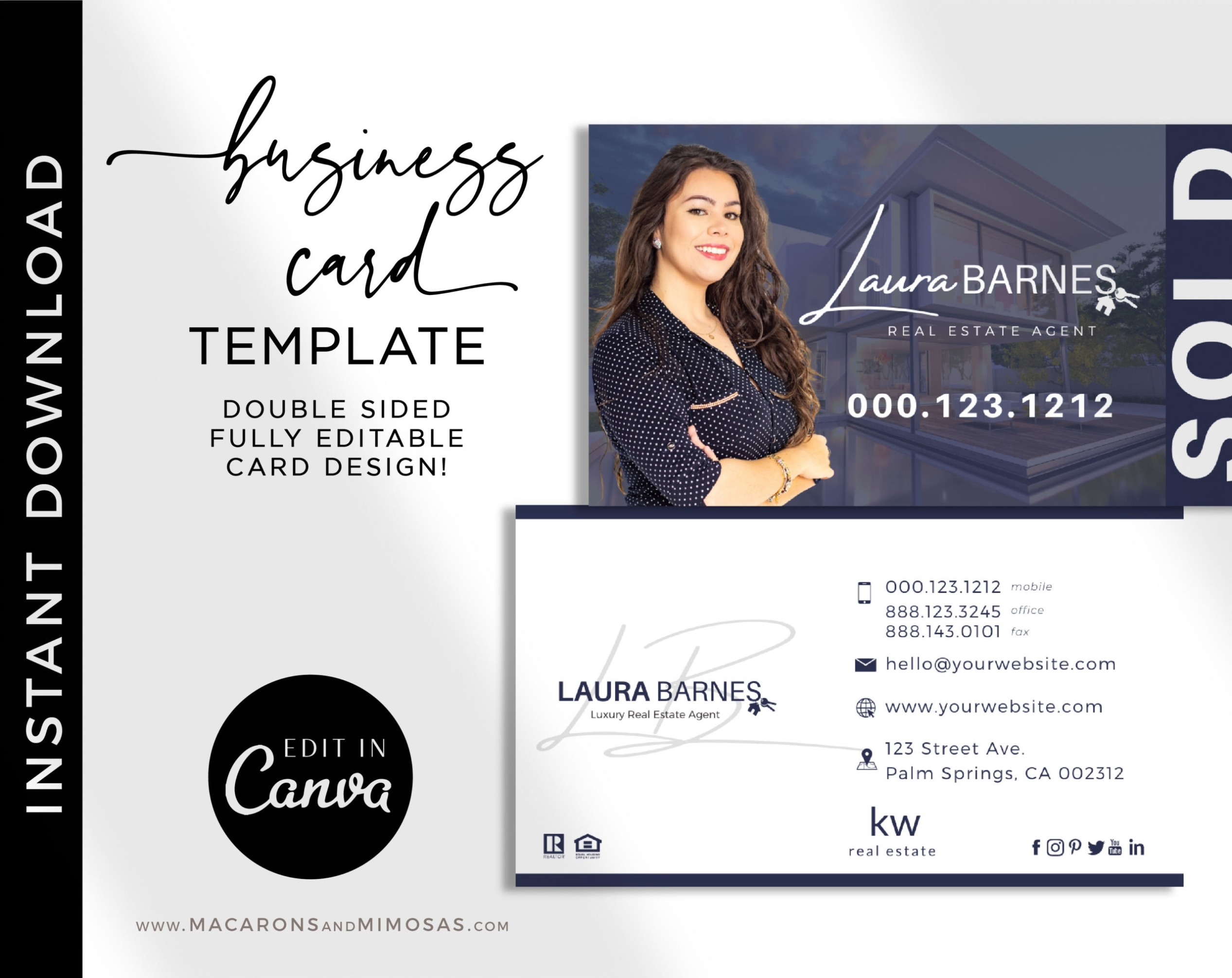 Real Estate Business Cards • Macarons And Mimosas Pertaining To Real Estate Business Cards Templates Free