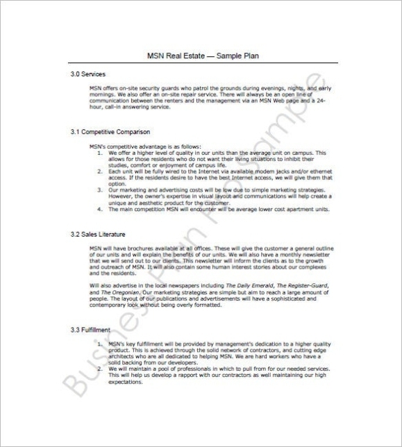 Real Estate Business Plan Template – 22+ Free Word, Excel, Pdf Format Throughout Business Plan For Real Estate Agents Template