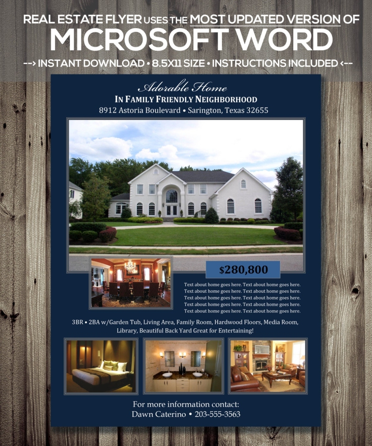 Real Estate Flyer Template Microsoft Word .Docx Version Within Publisher Real Estate Flyer Templates