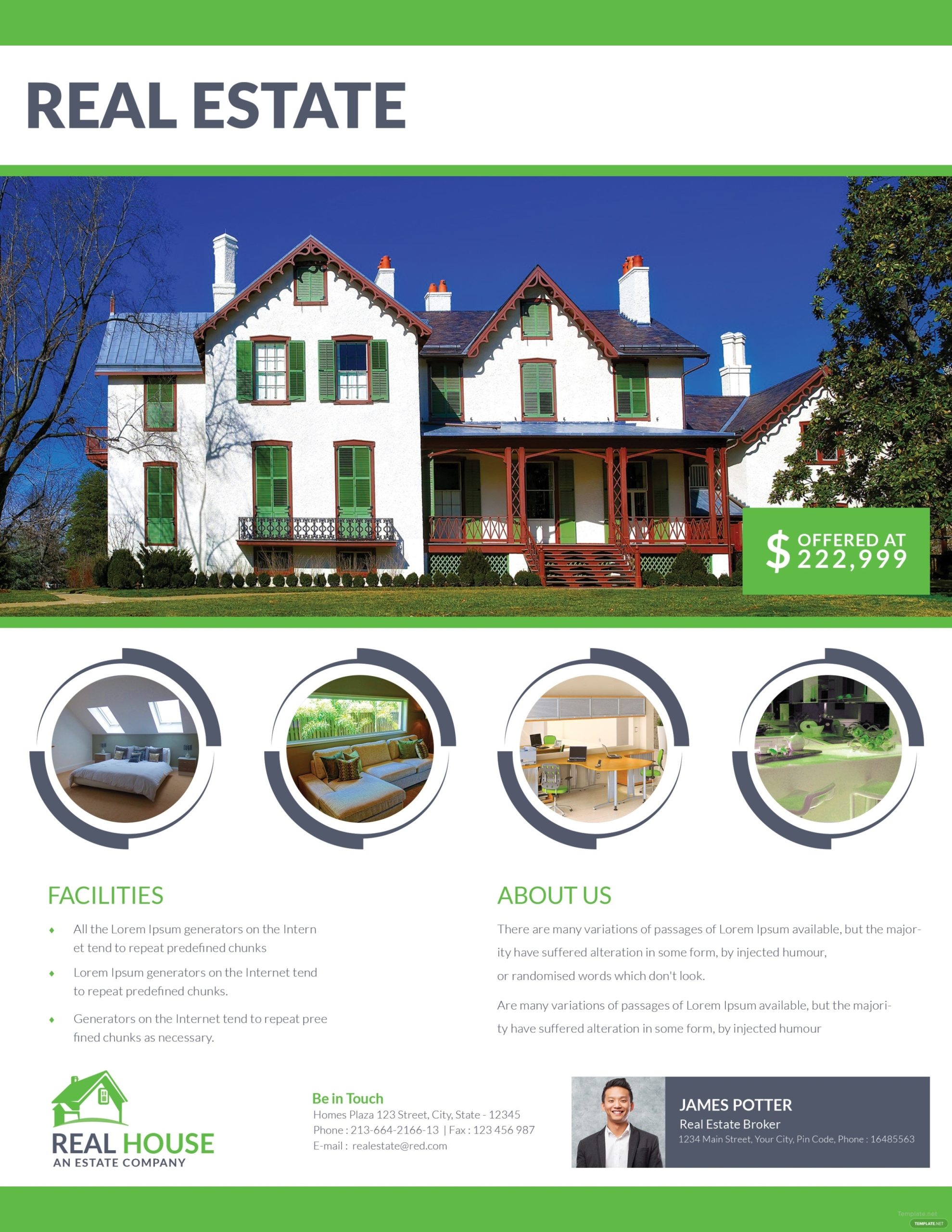 Real Estate House Sale Flyer Template In Adobe Photoshop, Illustrator Throughout Realtor Flyer Template