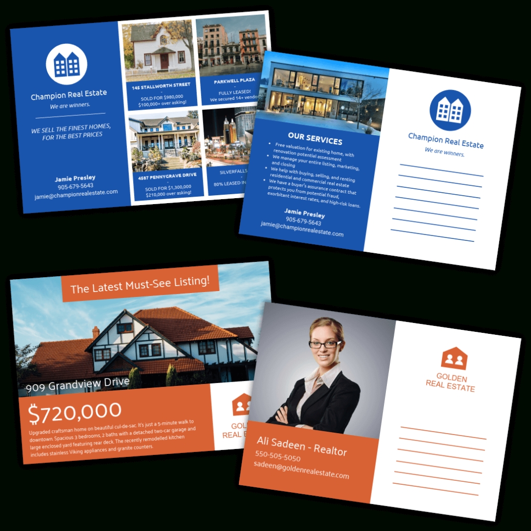 Real Estate Postcards By Venngage With Real Estate Postcard Design Templates