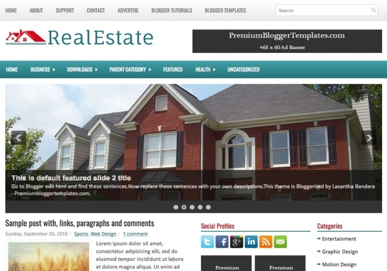 Realestate Blogger Template • Blogspot Templates 2022 throughout Free Blogger Templates For Business