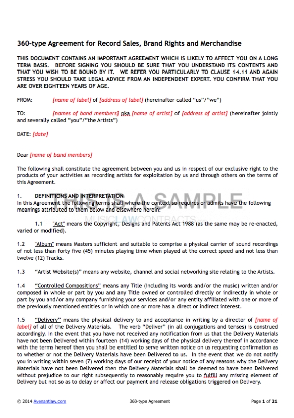 Record Label Contract Pdf - Juleteagyd For Independent Record Label Business Plan Template