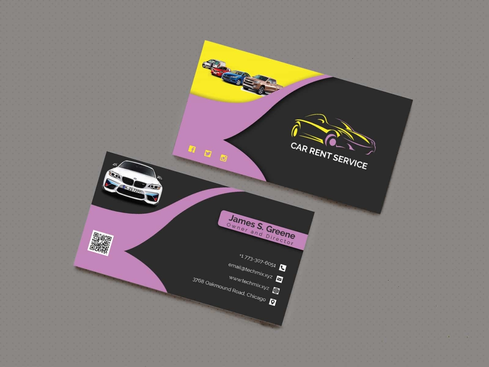 Rent A Car Business Card Design Template | Techmix Throughout Automotive Business Card Templates