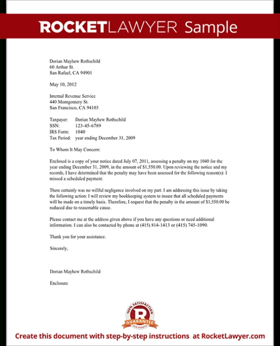 Response To Irs Penalty Letter (Template With Sample) throughout Irs Response Letter Template