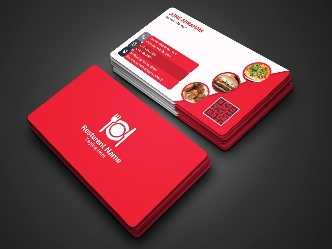 Restaurant Business Card On Behance With Restaurant Business Cards Templates Free