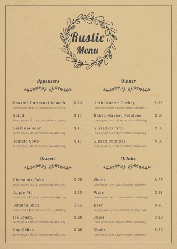 Restaurant Menu - 25+ Free Templates In Psd, Word, Pages | Free With Word Document Menu Template
