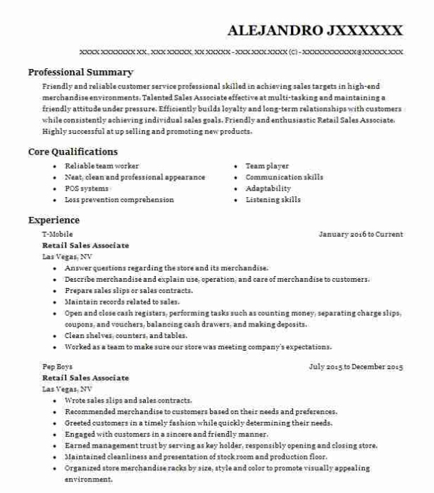 Retail Sales Associate Resume Example Ross Dress For Less For Ross School Of Business Resume Template