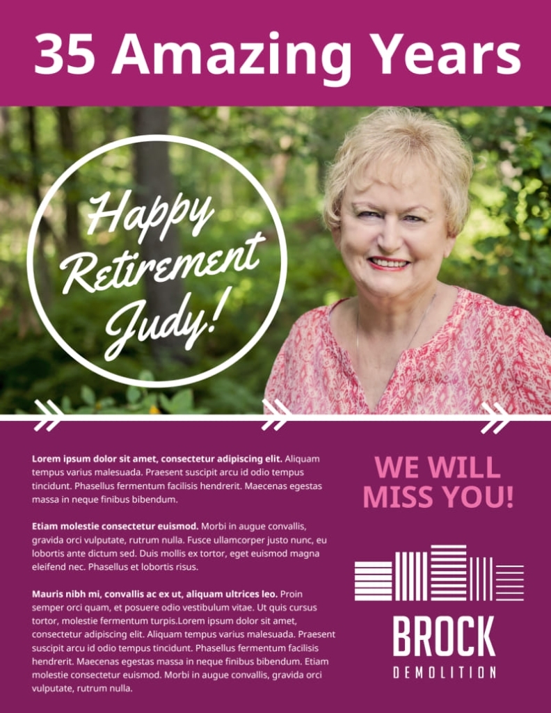 Retirement Party Flyer Template | Mycreativeshop For Free Retirement Templates For Flyers