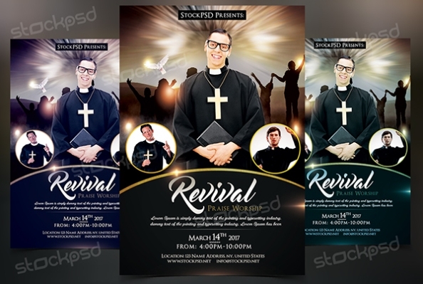 Revival - Free Church &amp; Pastor Psd Flyer Template On Behance regarding Free Church Revival Flyer Template