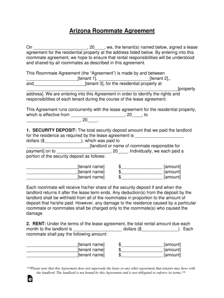 Roommate Rental Agreement Template Get Sample Form - Fill Out And Sign With Regard To Free Roommate Lease Agreement Template