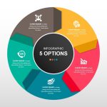 Round Infographic Diagram With Folded Arrows Powerpoint Template | Ciloart Inside Powerpoint Infographic Template Download