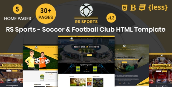 Rssports - Soccer & Football Club Html Template By Rs Theme | Themeforest Pertaining To Football Menu Templates