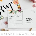 Rsvp Postcard Printable Instant Download, Wedding Rsvp Card Diy regarding Wedding Rsvp Postcard Template Free