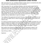 Sample Agreement Letter For Debt Settlement - Free Letters intended for debt settlement agreement letter template