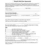Sample Child Care Agreement Form Free Download With Mutual Child Support Agreement Template