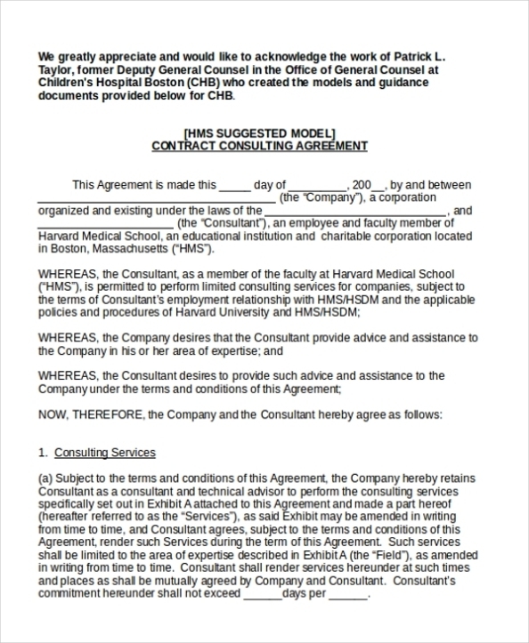 Sample Consulting Agreement | The Document Template Regarding Consulting Service Agreement Template