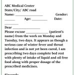 Sample Doctor Excuse Note | Printable Template Calendar With Regard To Medical Sick Note Template