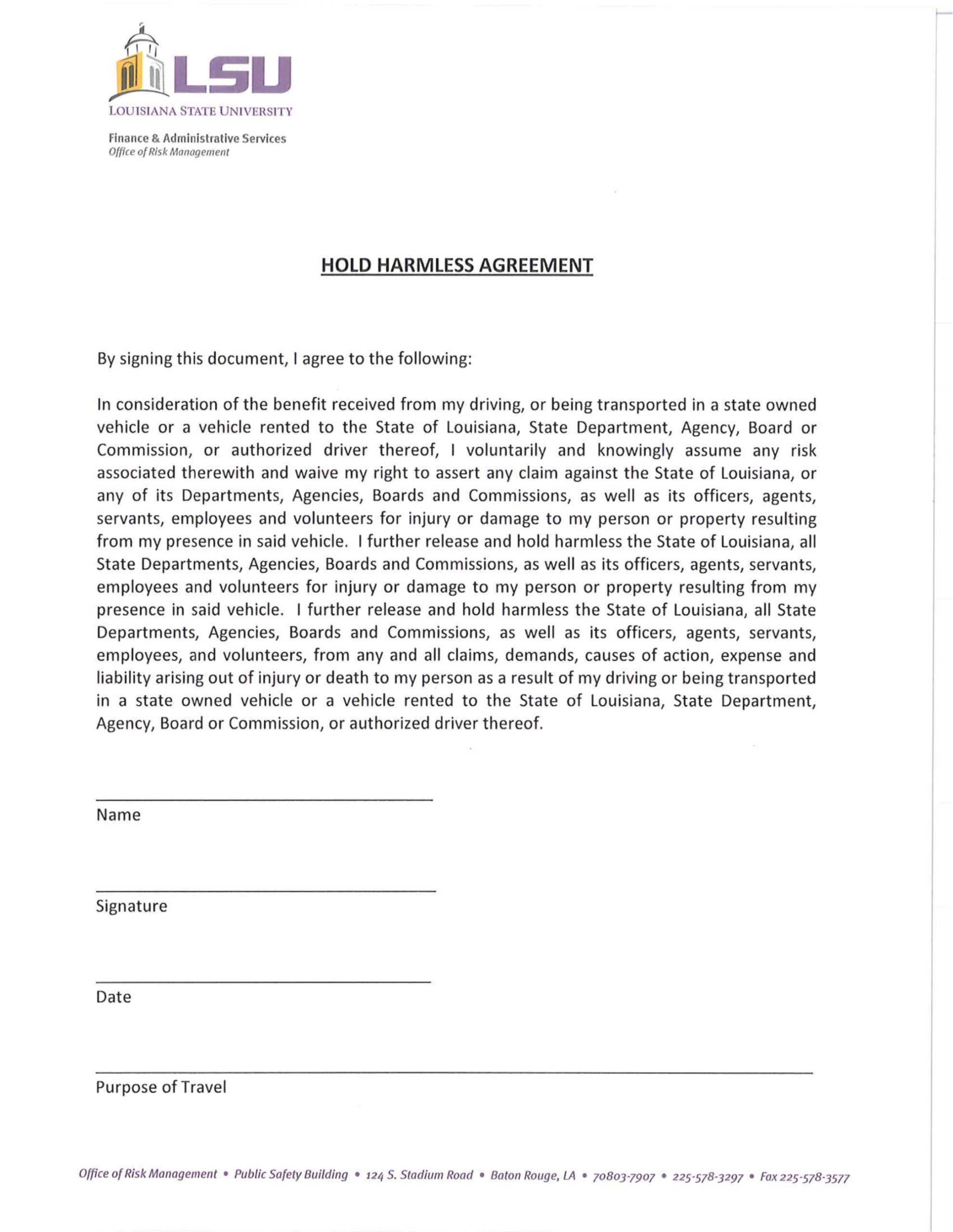 Sample Hold Harmless Agreement Free Download With Regard To Simple Hold Harmless Agreement Template