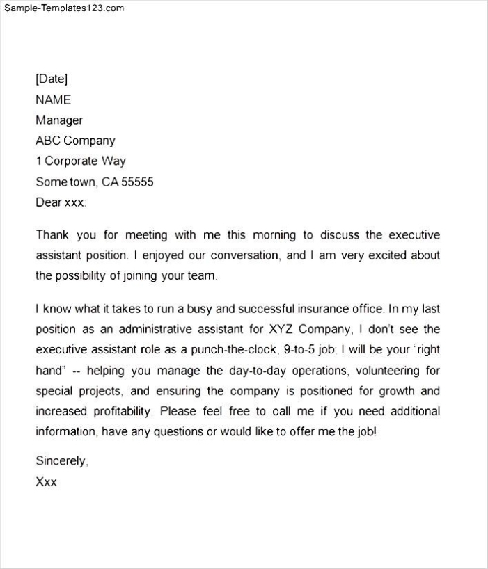 Sample Interview Thank You Letter – Sample Templates – Sample Templates Pertaining To Interview Thank You Note Template