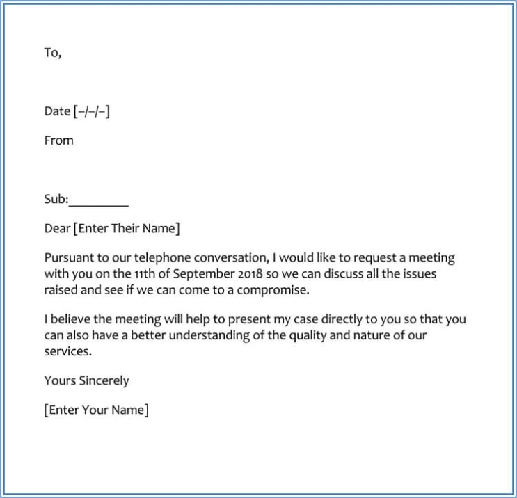 Sample Letters For Meeting Request Within Business Meeting Request Template