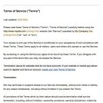 Sample Terms Of Service Template - Termsfeed in Terms And Conditions Of Business Free Templates