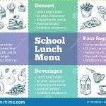 School Lunch Box Menu Template. Sketches Of Food Stock Vector Pertaining To School Lunch Menu Template