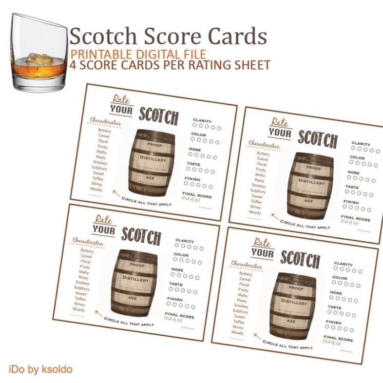Scotch Tasting Scotch Rating Scotch Score Card Whiskey - Etsy Pertaining To Scotch Tasting Notes Template