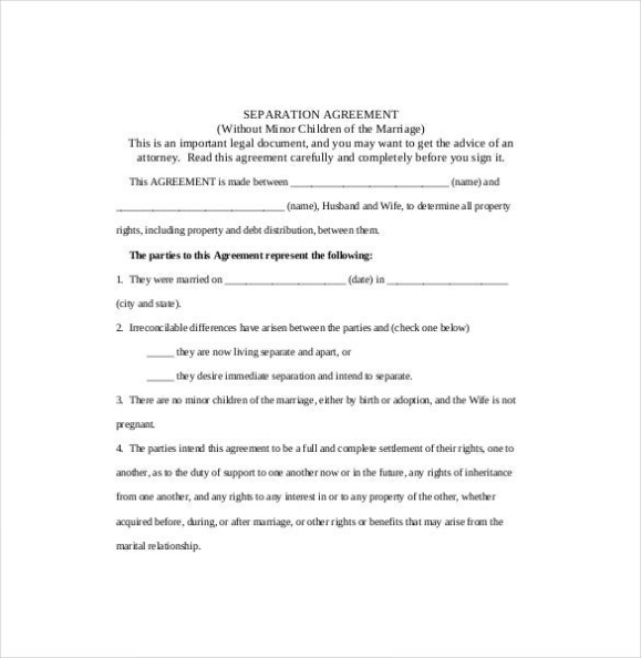 Separation Agreement Template – 14+ Free Word, Pdf Document Download Inside Free Marriage Separation Agreement Template