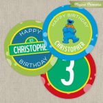 Sesame Street Printable Birthday 2 In. Labels regarding Sesame Street Label Templates