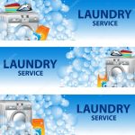Set Banners Laundry Service. Poster Template For House Cleaning Throughout Ironing Service Flyer Template
