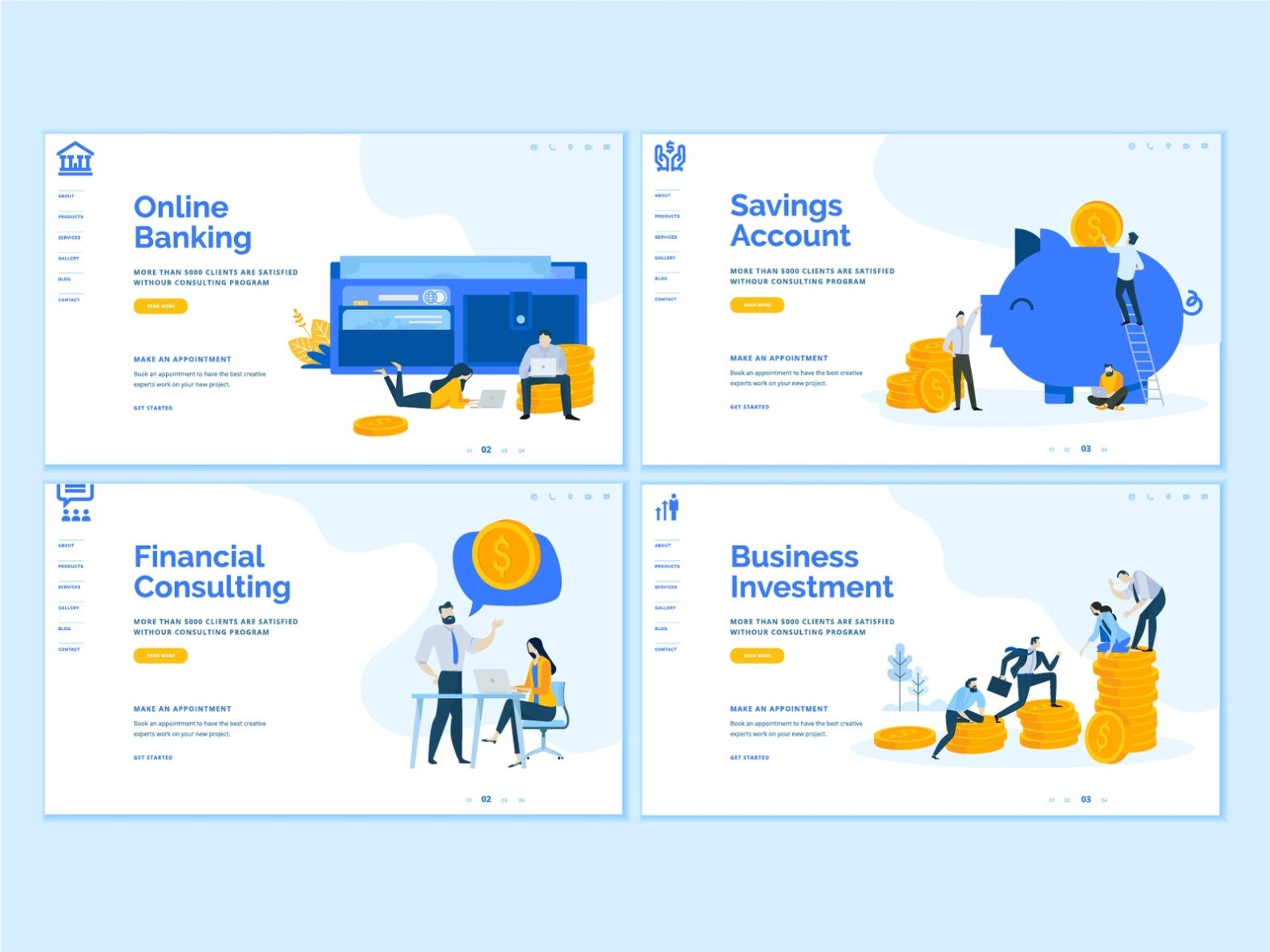 Set Of Business Web Page Design Templates By Puresolution On Dribbble With Basic Business Website Template