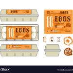 Set Template Labels For Egg Packaging Royalty Free Vector Throughout Egg Carton Labels Template