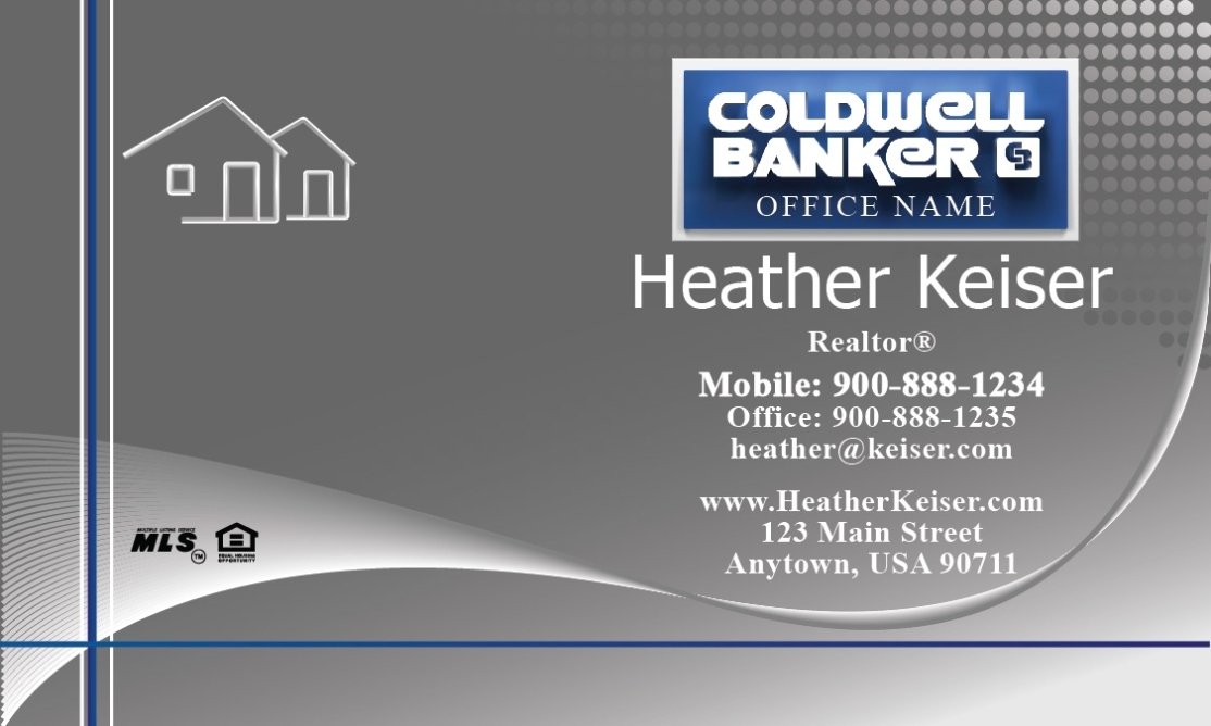 Silver Coldwell Banker Business Card - Design #104301 Inside Coldwell Banker Business Card Template