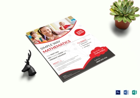 Simple Math Tutoring Flyer Design Template In Word, Psd, Publisher Intended For Math Tutoring Flyer Template