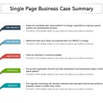 Single Page Business Case Summary | Presentation Graphics In Business Case One Page Template