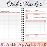 Small Business Planner Template Order Form Order Tracker | Etsy Within Etsy Business Plan Template